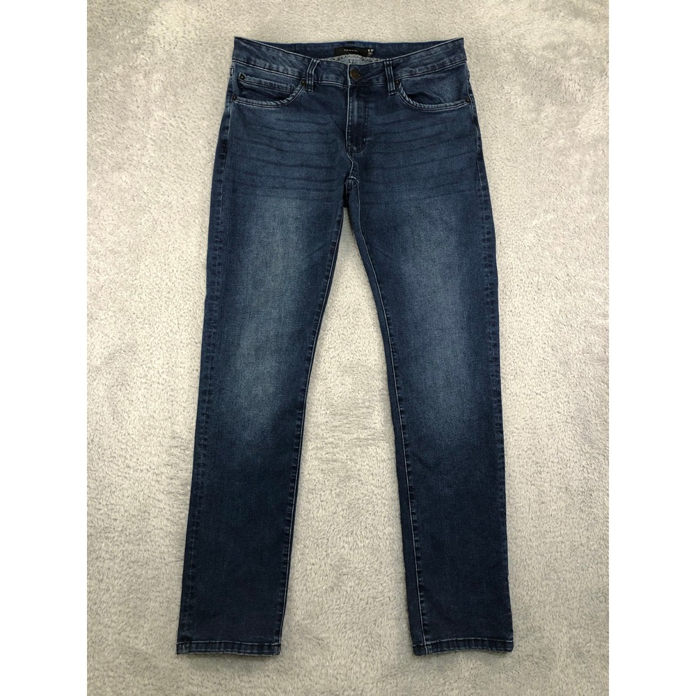 Tahari Jeans Men 34x32 Blue Straight Leg Stretch Denim